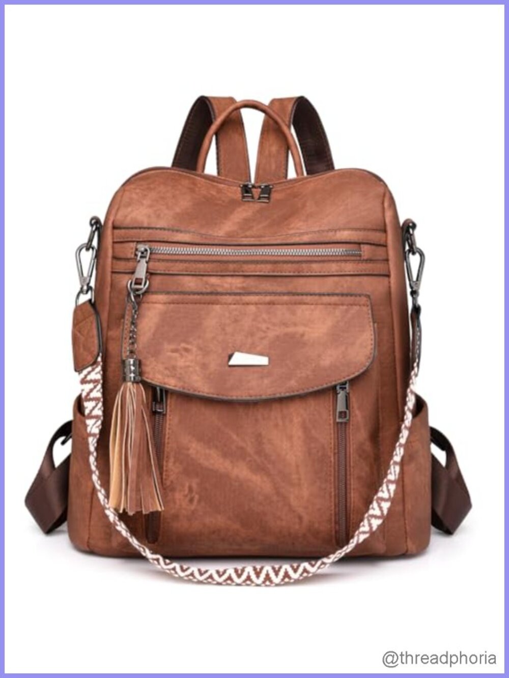 PU Leather Convertible Backpack Purse for Women 3-in-1 Handbag Shoulder Bag